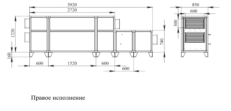 Габаритные и присоединительные размеры 2700 Lux RP F PB
